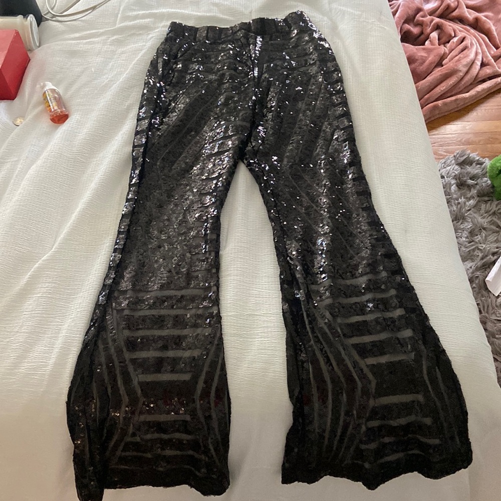Amazon Sequin Rave Party Flare Pants